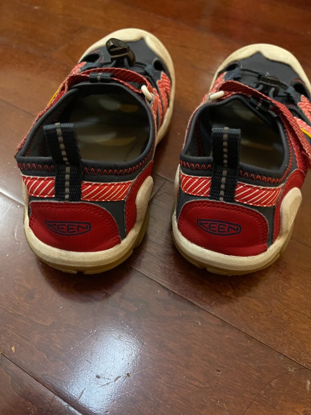 KEEN Newport H2 Kids Sandals Size 2 Red Navy Water Shoes - Picture 3 of 7